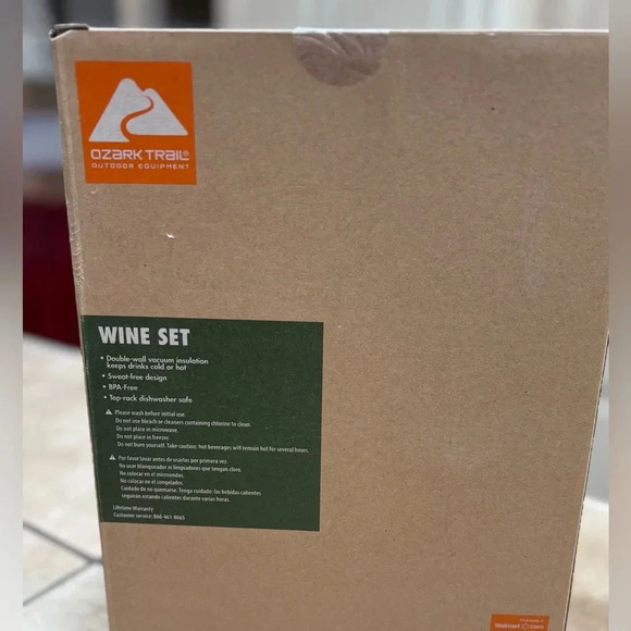 Ozark Trail 3 Piece Stainless Steel Wine Bottle & Wine Glasses Gift Set Picnic - Picture 4 of 4